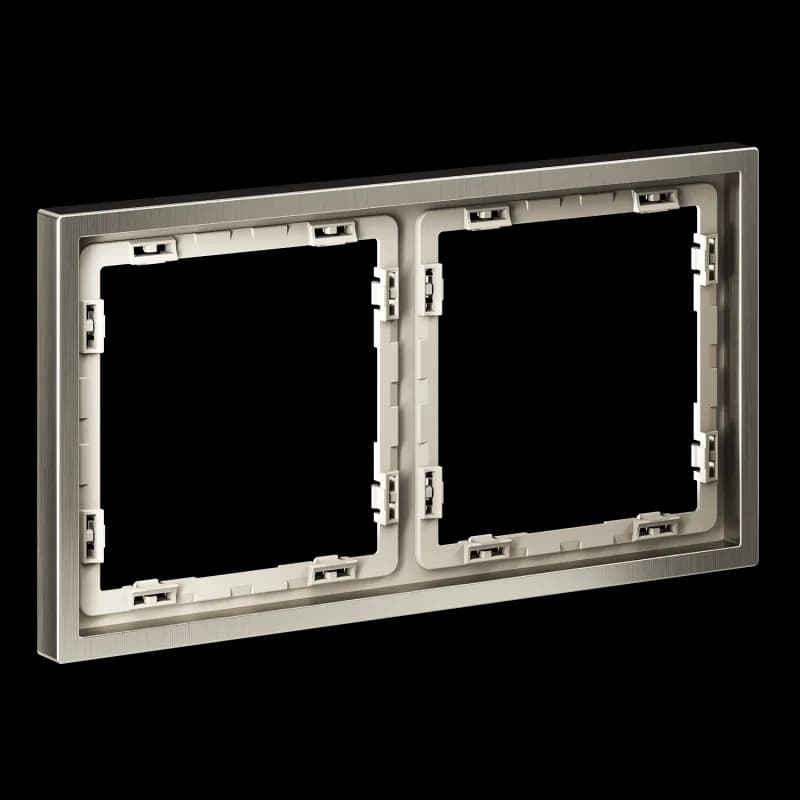 Рамка металлическая на 2 поста, S70 Metal (никель)