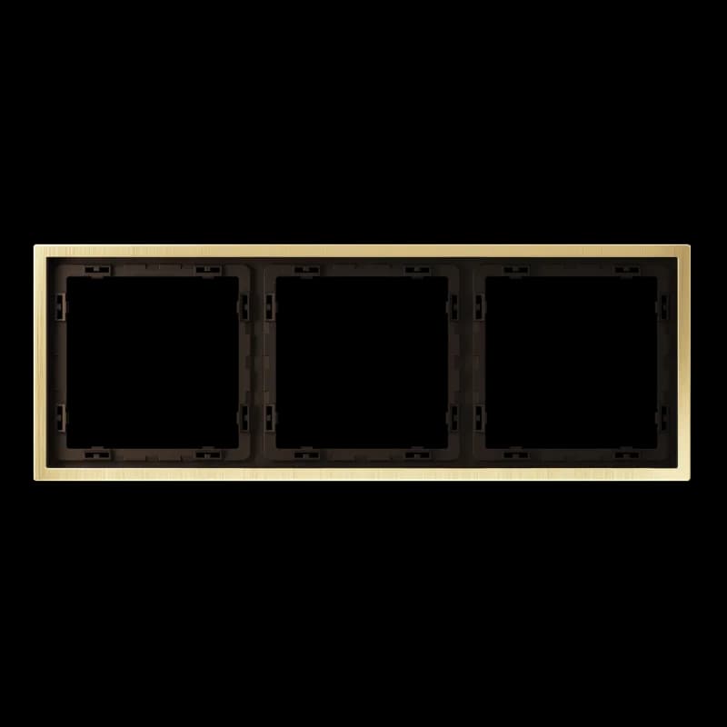 Рамка металлическая на 3 поста, S70 Metal (латунь)