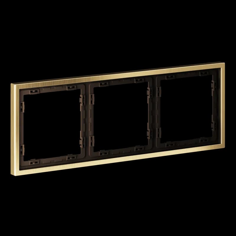 Рамка металлическая на 3 поста, S70 Metal (латунь)