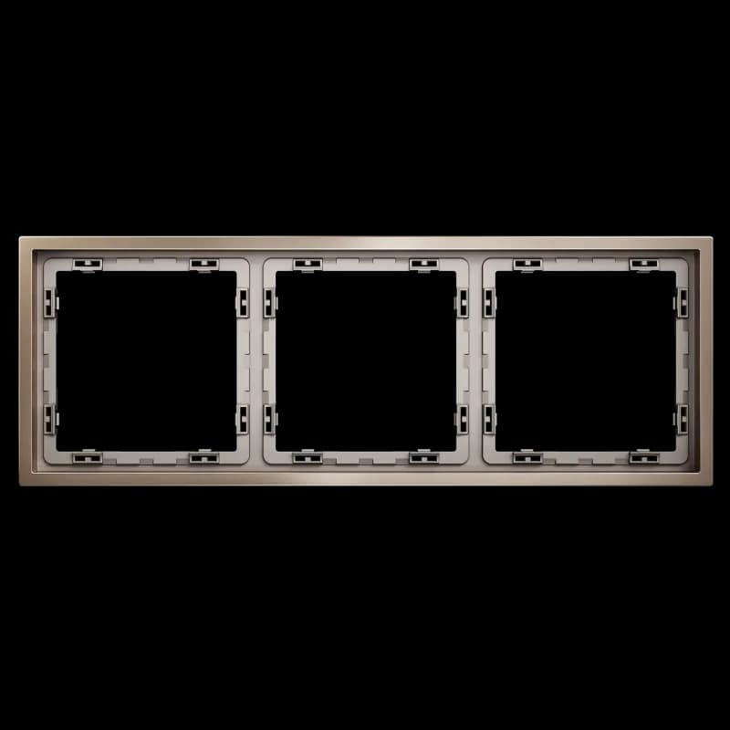 Рамка металлическая на 3 поста, S70 Metal (платина)