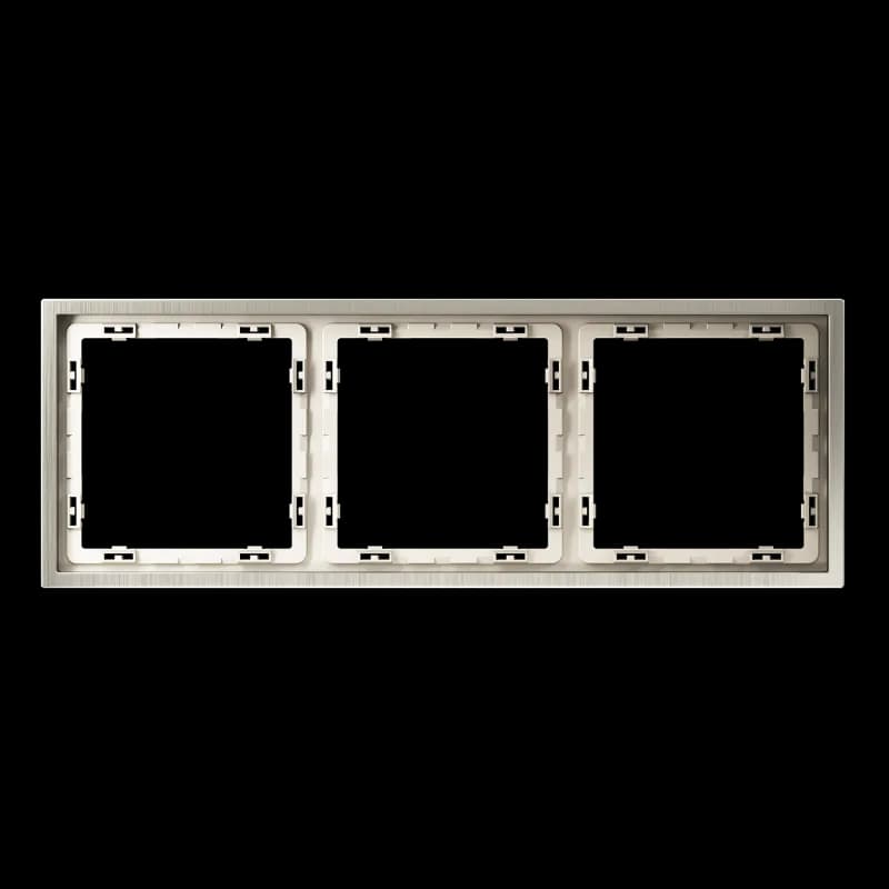 Рамка металлическая на 3 поста, S70 Metal (никель)