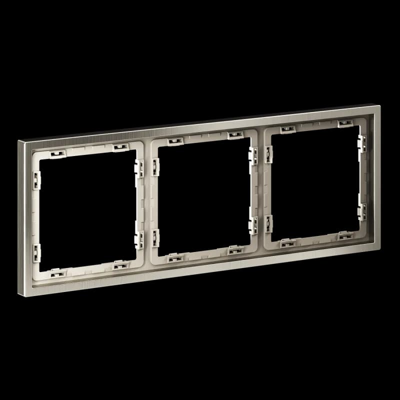 Рамка металлическая на 3 поста, S70 Metal (никель)