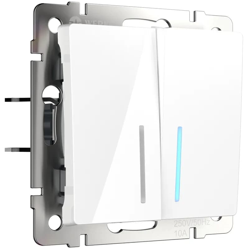 выключатель двухклавишный с подсветкой