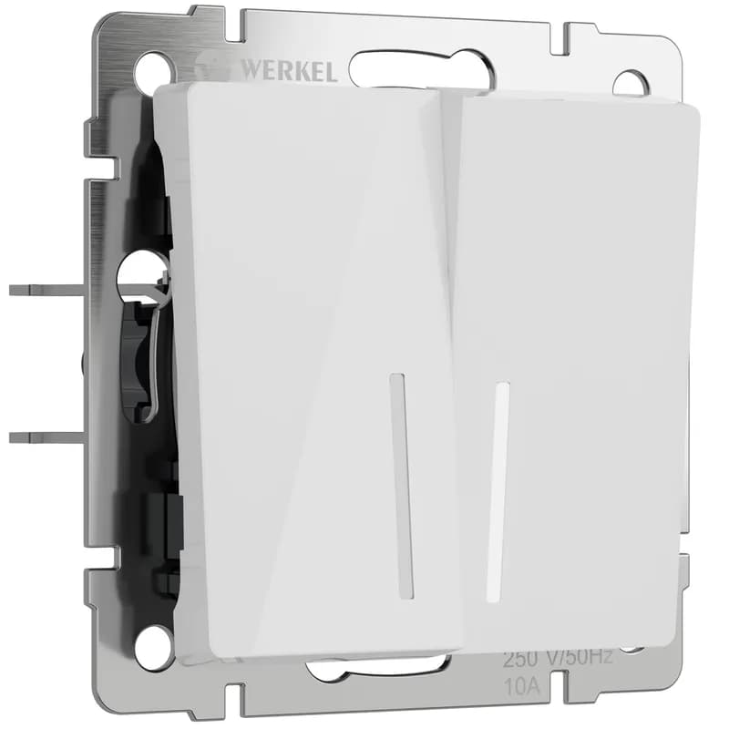 выключатель двухклавишный с подсветкой