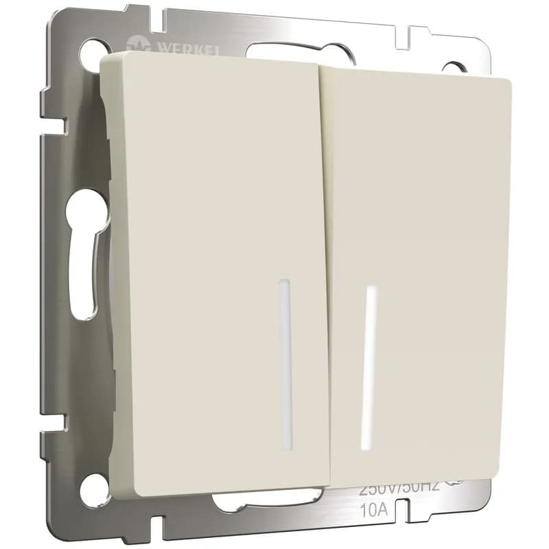 выключатель двухклавишный проходной с подсветкой