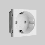 W1171160/ Модульная розетка с заземлением и шторками 45*45  (белый)