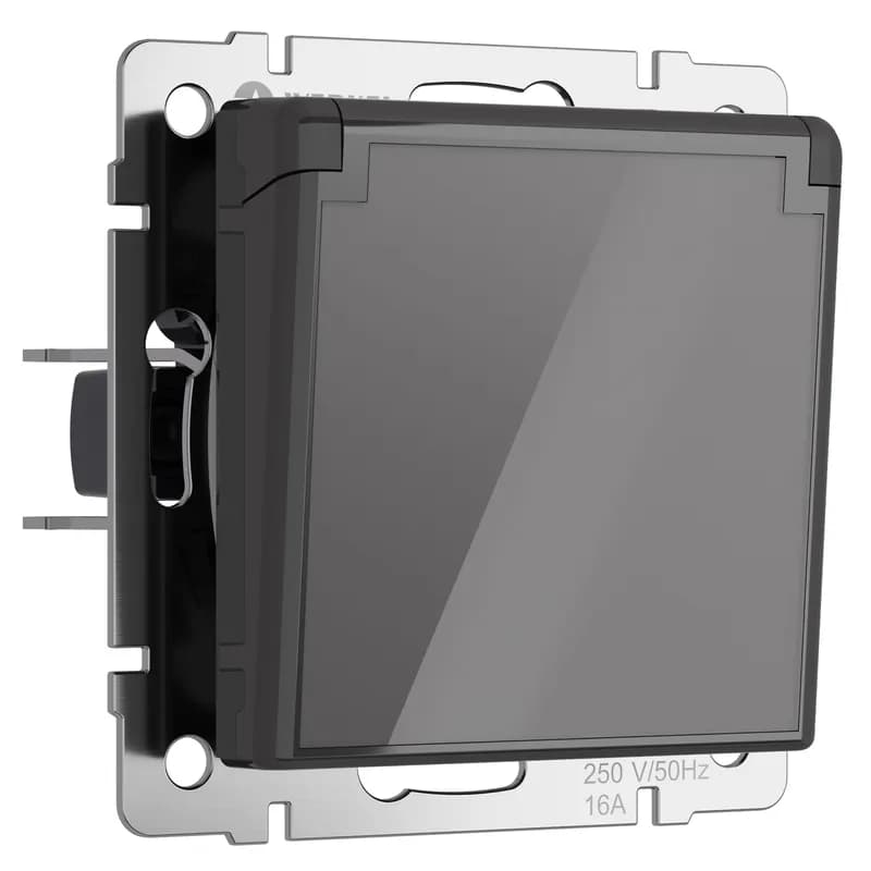 розетка с заземлением, шторками и защитной крышкой