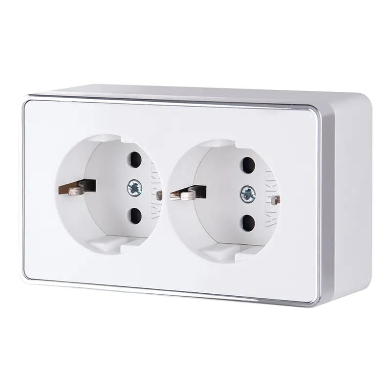 розетка двойная с заземлением