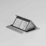 W8074065/ Выдвижной блок (Лючок) на 4 модуля (серебряный)