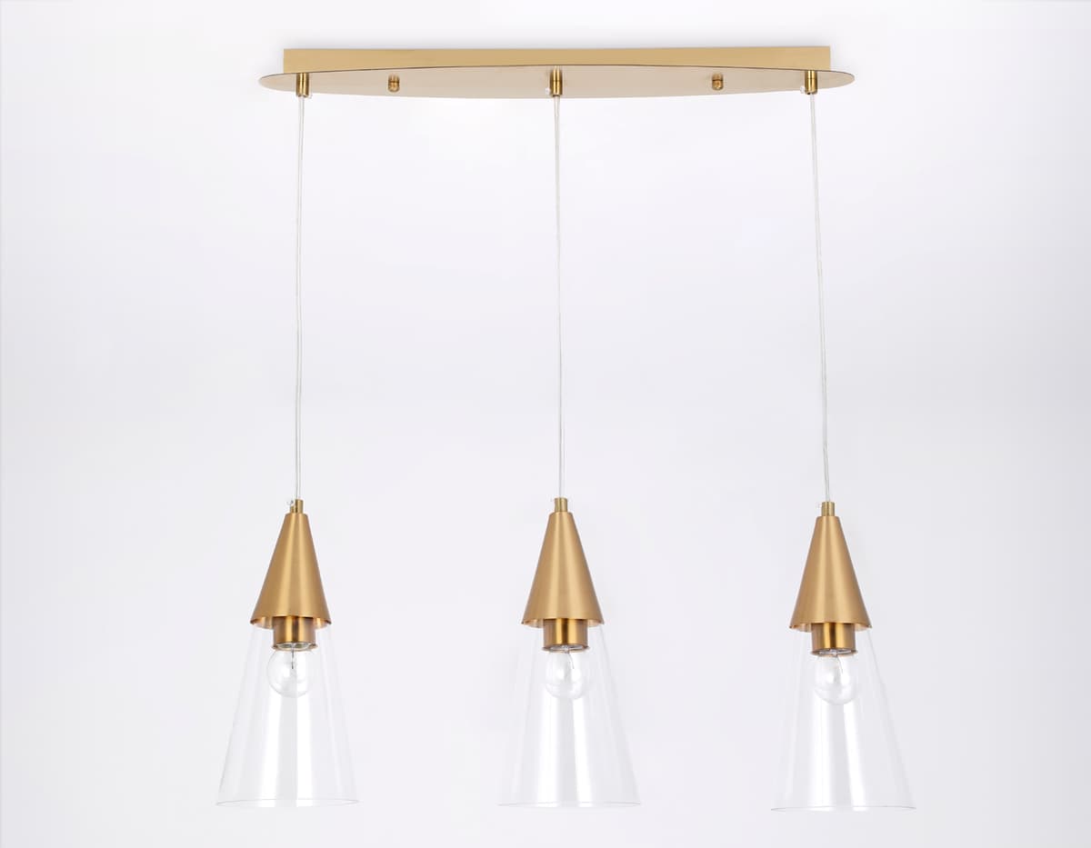 TR3669/3 BS/CL латунь/прозрачный E14/3 max 40W 590*120*850