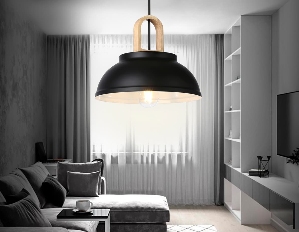 TR8192 BK/LW черный/светлое дерево E27 max 40W D290*900