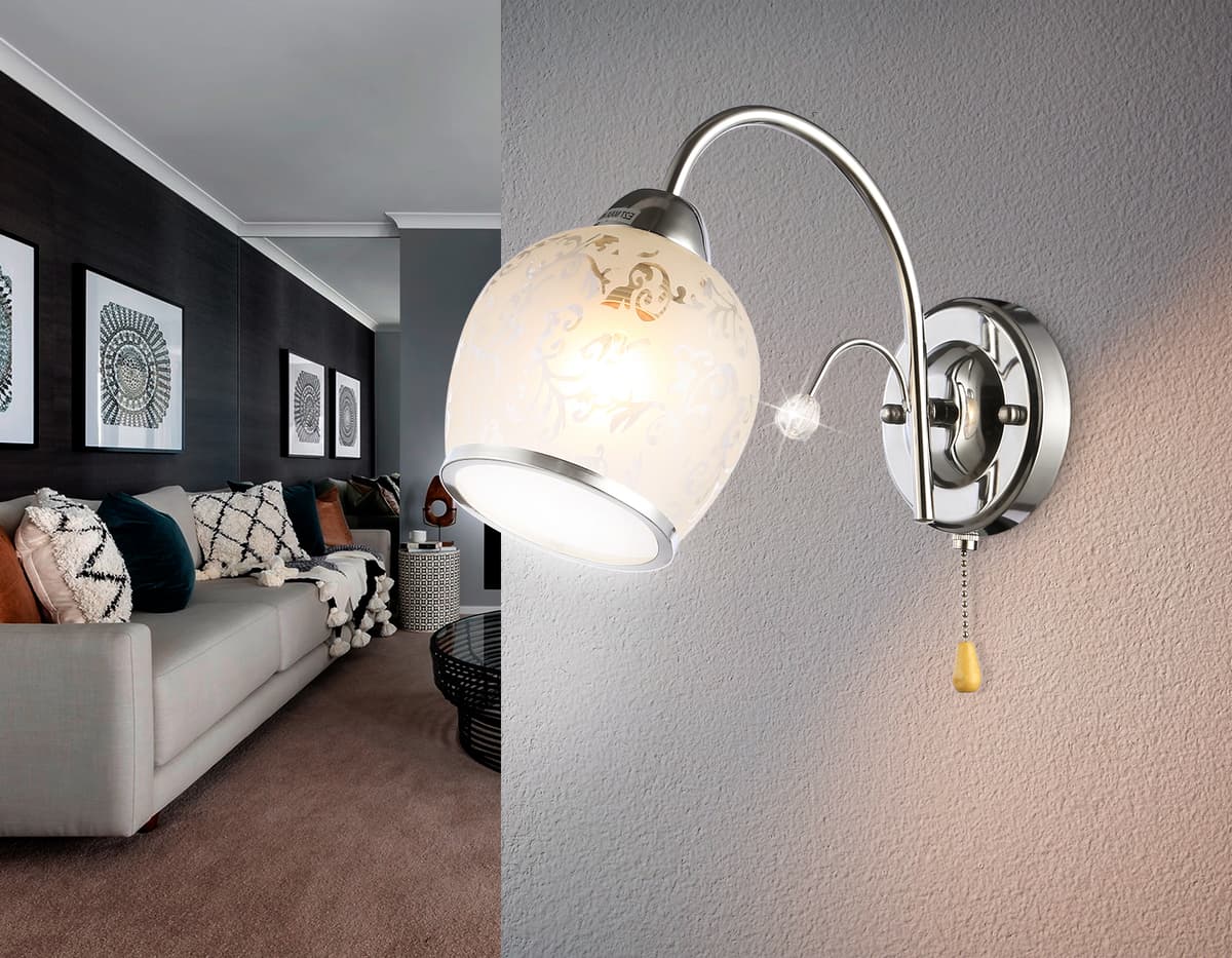 TR3194 CH/CL/FR хром/прозрачный/белый матовый E27 max 40W 190*110*290