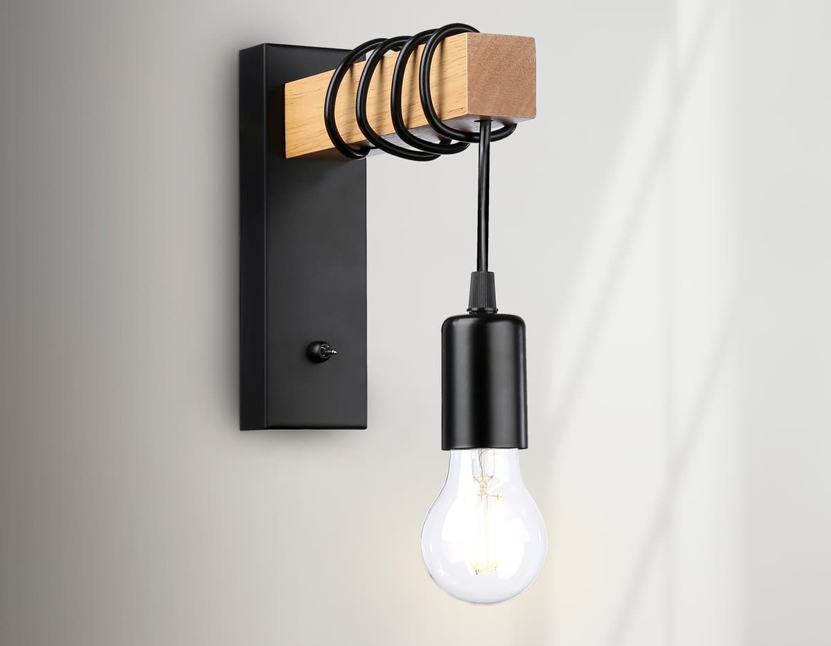 TR8181 BK/LW черный/светлое дерево E27 max 40W 395*60*210