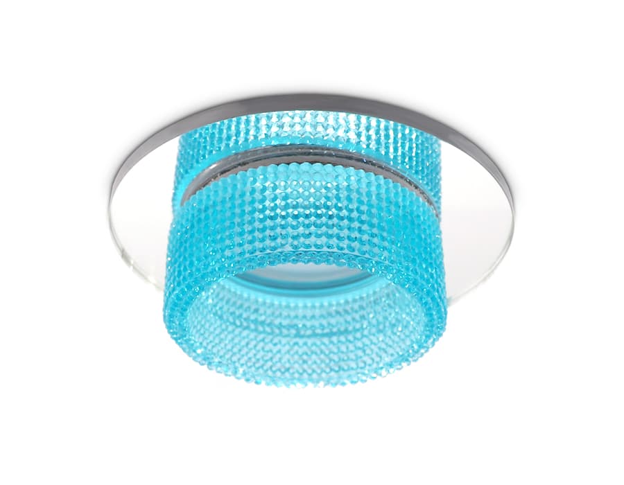 TN351 CH/BL хром/голубой GU5.3+3W (LED COLD) D95*45