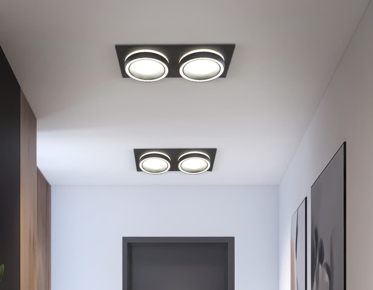 TN52424/2 BK/FR черный/белый матовый GX53 max 12W 210*105*45