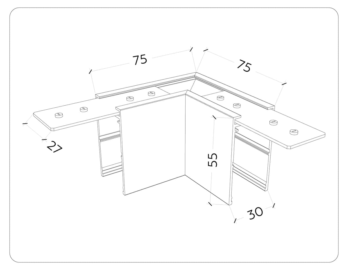 GL1031 WH белый коннектор угловой для накладного шинопровода Magnetic 220V 80*80*52