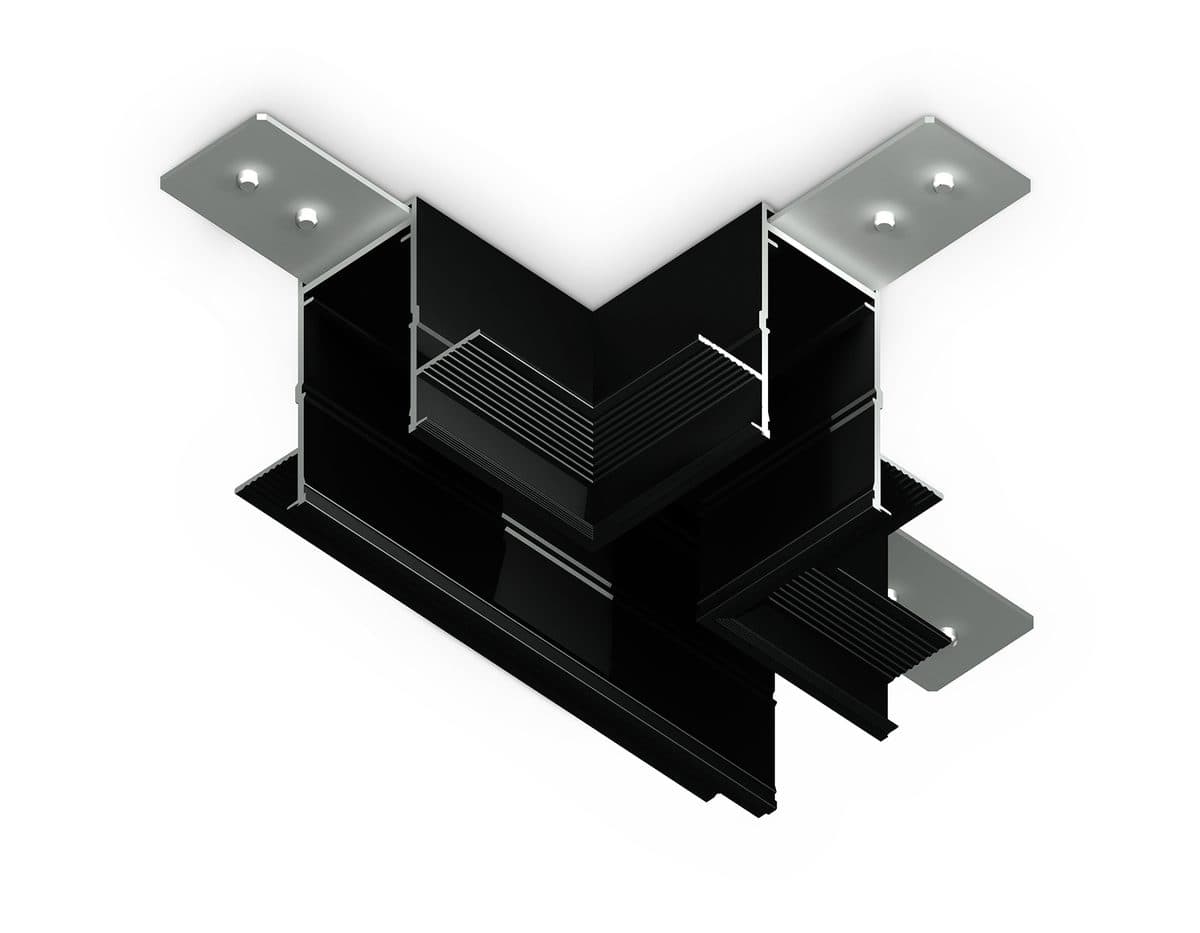 GL1042 BK черный коннектор T-образный для встраиваемого шинопровода Magnetic 220V 110*80*47