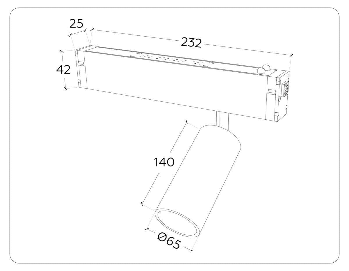 GL1232 BK черный IP20 24W 3000K-6400K 220V 36° D65*140 (Без ПДУ)