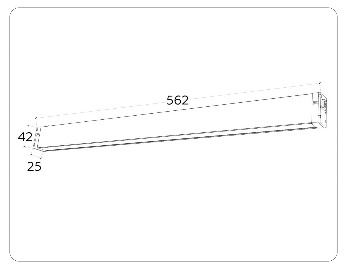 GL1292 BK черный IP20 24W 3000K-6400K 220V 120° 562*25*42 (Без ПДУ)