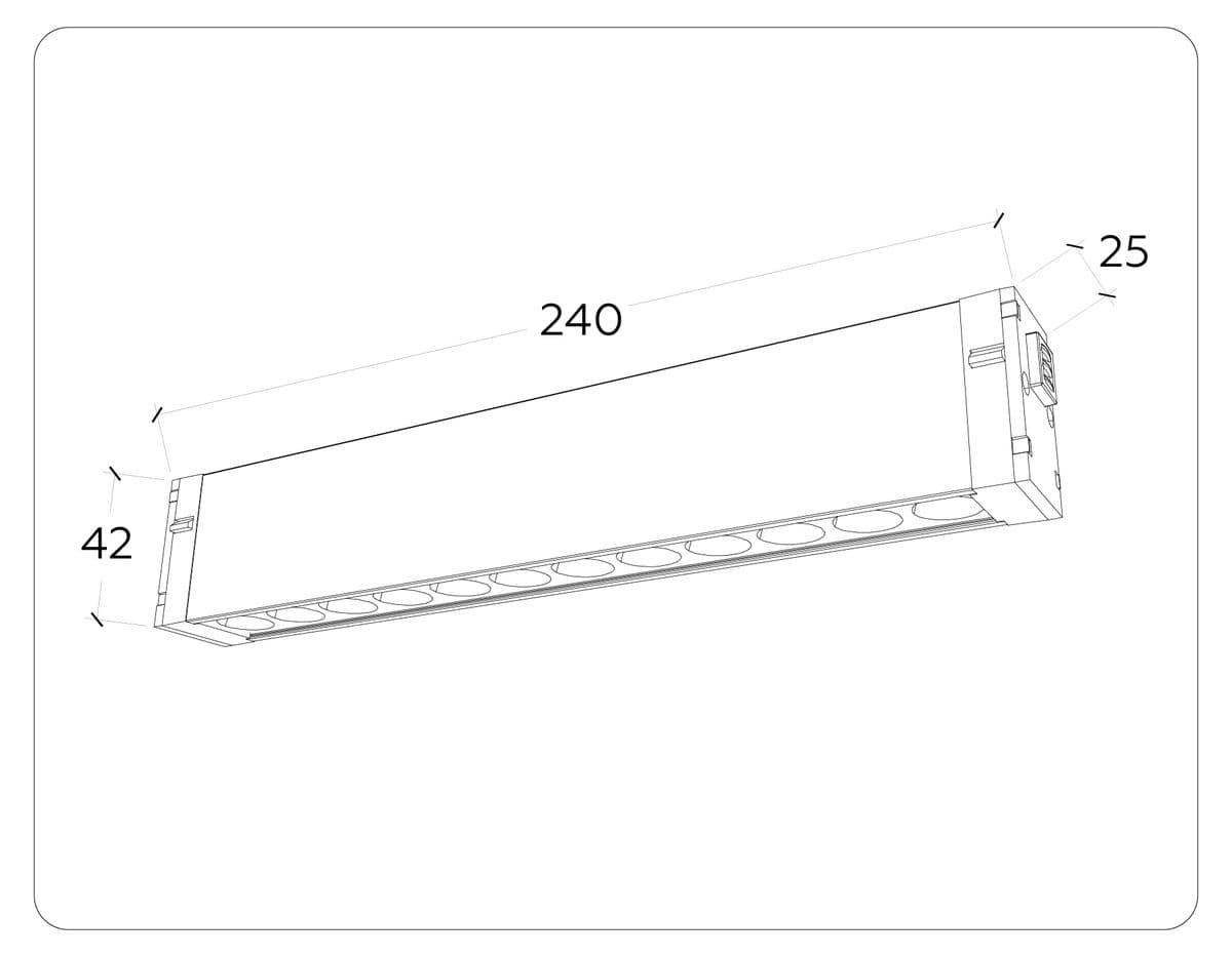 GL1302 BK черный IP20 12W 3000K-6400K 220V 24° 232*25*42 (Без ПДУ)