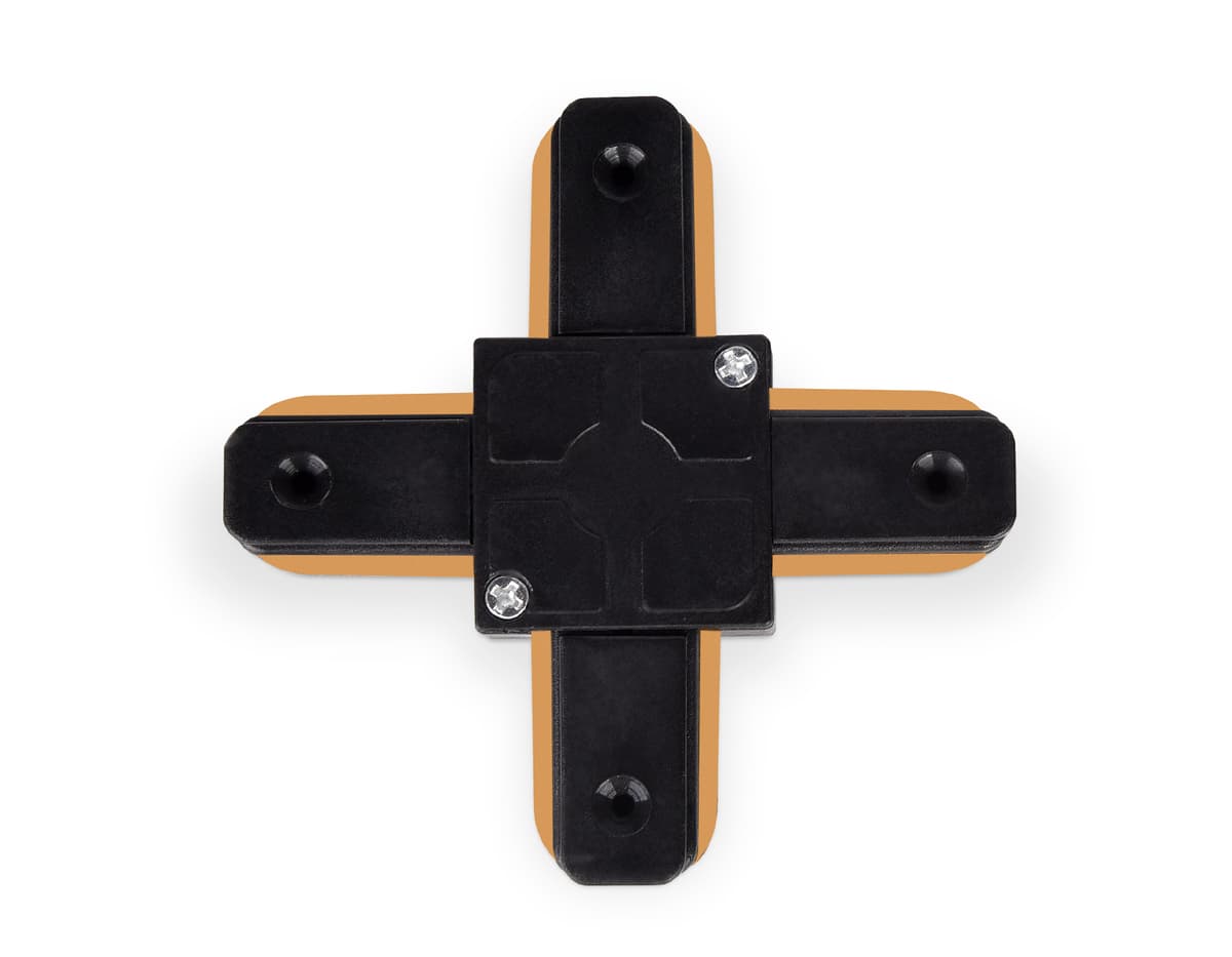 GL7083 BK черный коннектор Х-образный однофазный для соединения трековых шинопроводов