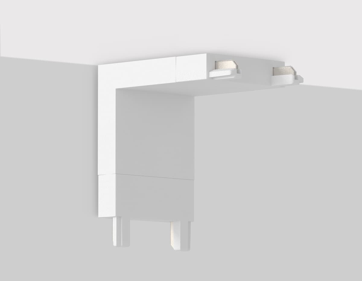 GV1103 WH белый угловой коннектор внутренний для накладного шинопровода IP20 48V 26*26*26