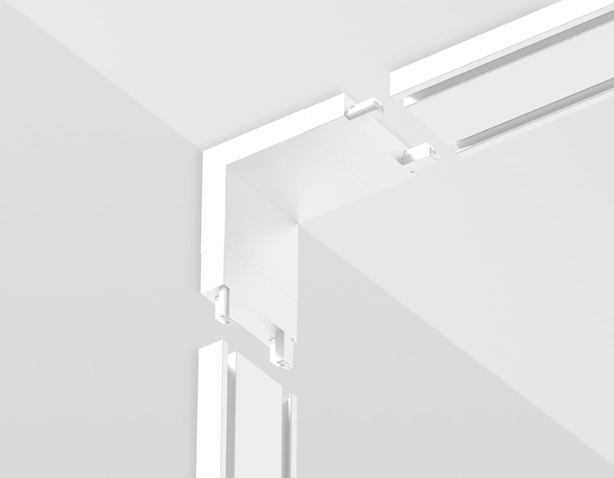 GV1103 WH белый угловой коннектор внутренний для накладного шинопровода IP20 48V 26*26*26