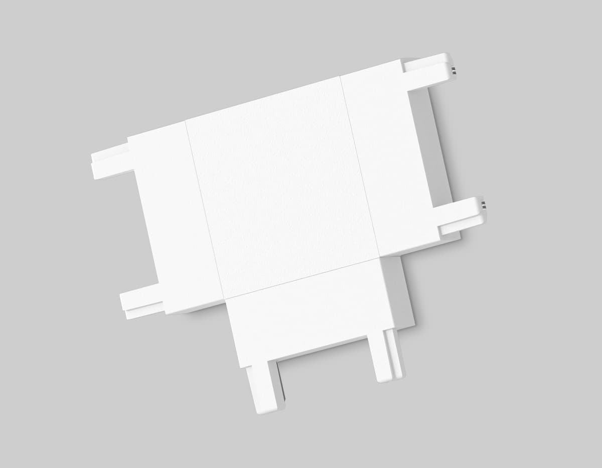 GV1118 WH белый T-образный коннектор для накладного шинопровода 46*36*6