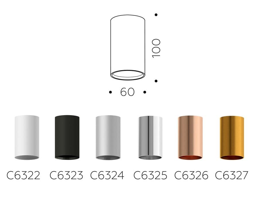 C6327 PYG золото желтое полированное  D60*H100mm MR16 GU5.3