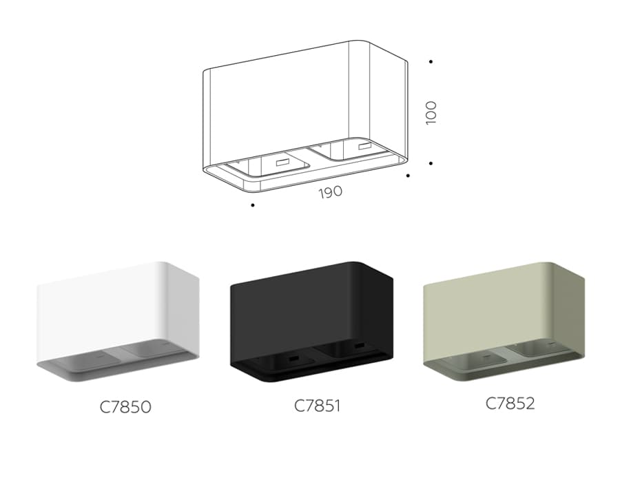 C7851 SBK черный песок 190*95*H100mm MR16 GU5.3