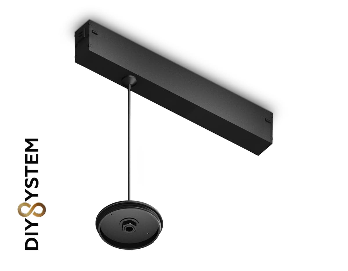 A2655 BK черный крепеж трековый подвесной для корпуса DIY D70mm 240*42*25 H1500