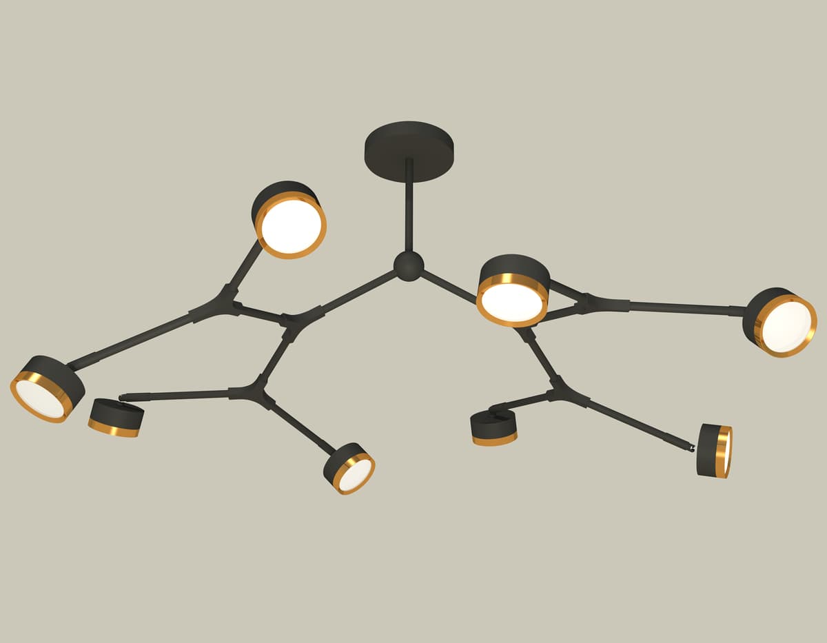 XB9060152/8 SBK/PYG черный песок/золото желтое полированное GX53 (C9060, N8124)