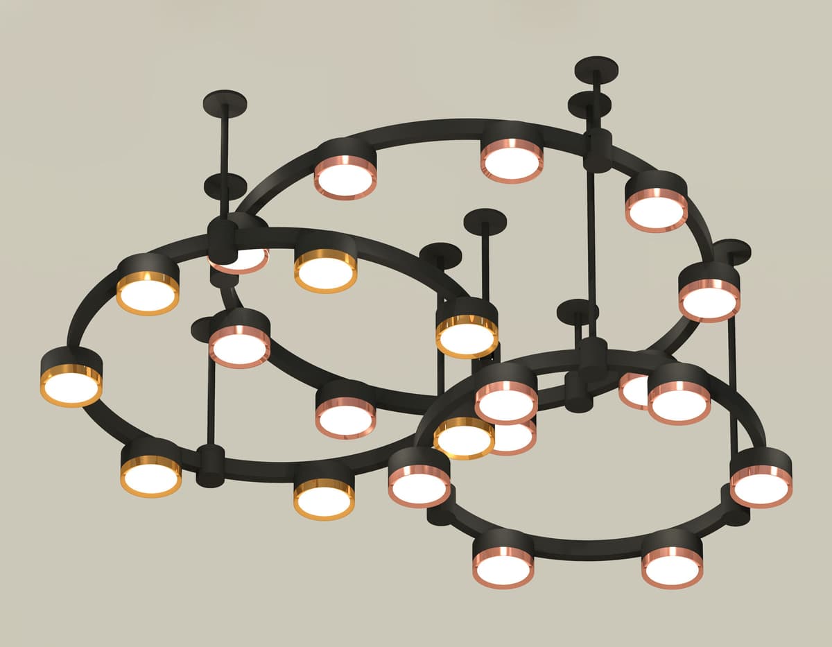 XR92222100/22 SBK/PPG/PYG черный песок/золото розовое полированное/золото желтое полированное GX53