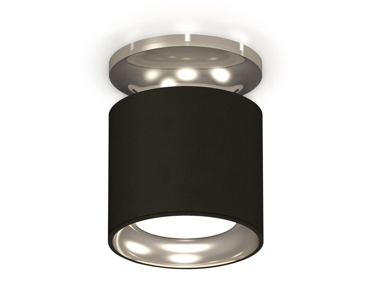 XS7402080 SBK/PSL черный песок/серебро полированное MR16 GU5.3 (N7927, C7402, N7023)