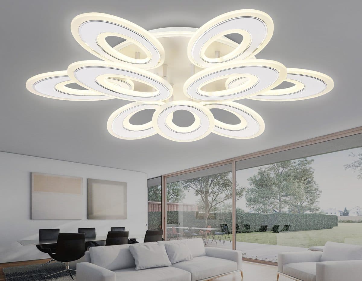 FA8933/6+3 WH/CH белый/хром 255W 3000K-6400K 740*660*120 (ПДУ РАДИО 2.4G)