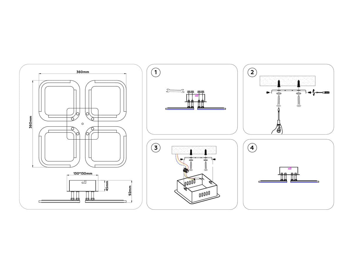 FA8947/4 WH белый 38W 3000-6000K 360*360*92 (ПДУ ИК)