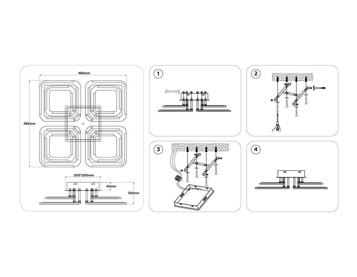 FA8948/4+4 WH белый 101W 3000-6000K 485*485*120 (ПДУ ИК)