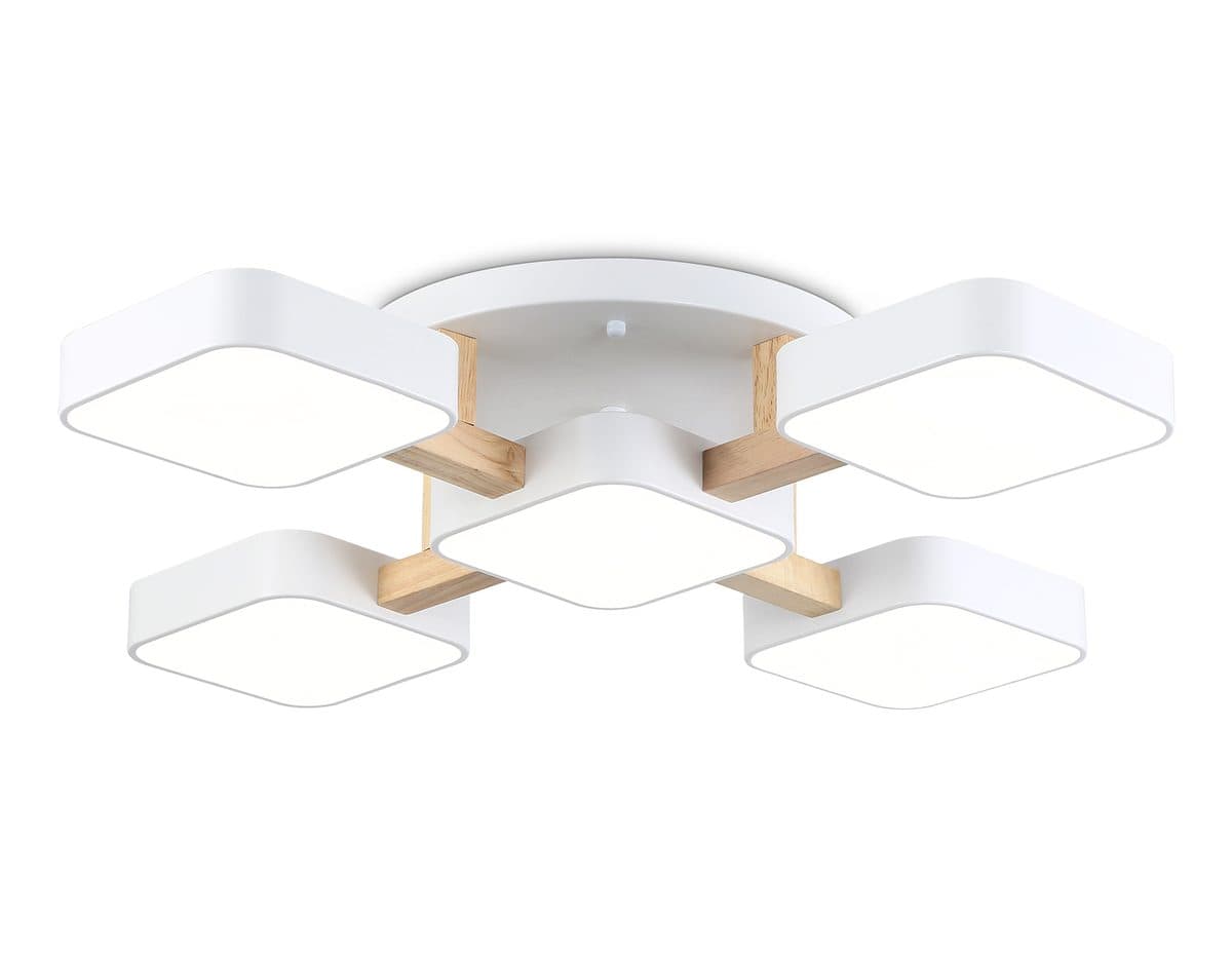 FL4881/5 WH/WD белый/дерево 90W 3000-6000K 675*675*110 (без ПДУ)