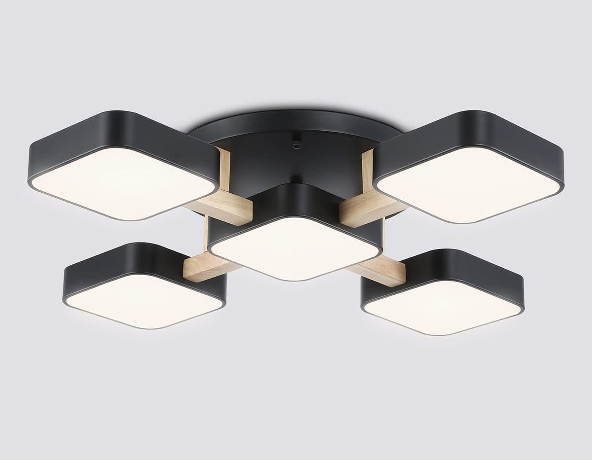 FL4883/5 BK/WD черный/дерево 90W 3000-6000K 675*675*110 (без ПДУ)