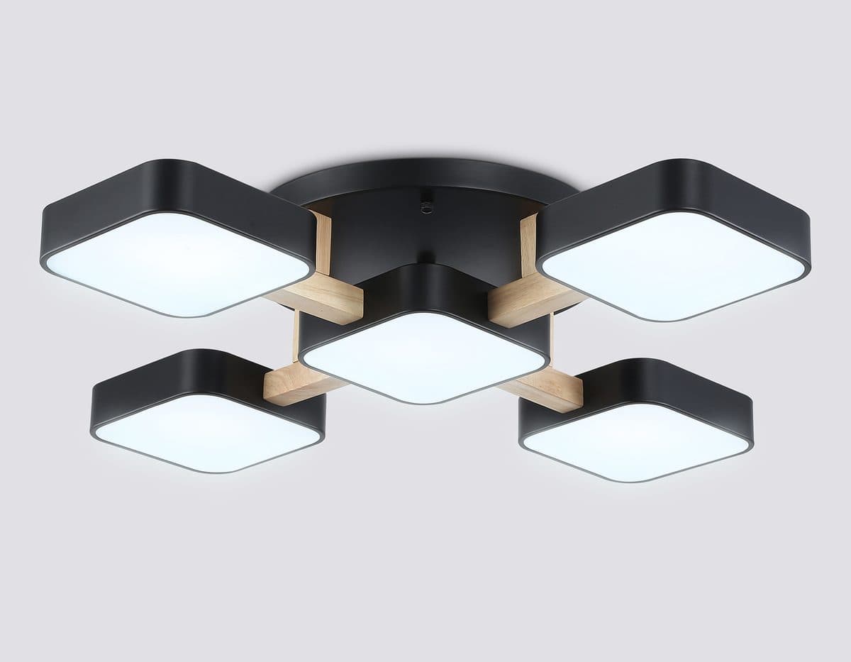 FL4883/5 BK/WD черный/дерево 90W 3000-6000K 675*675*110 (без ПДУ)