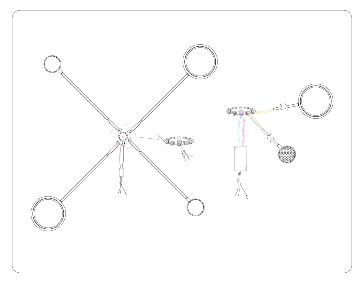 FL51631/4+1 WH белый 3000K-6400K 48W 910*745*300 (ПДУ ИК)