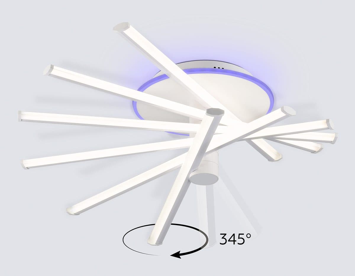 FL6231 WH белый 88W 3000K-6400K+RGB 605*605*200 (ПДУ ИК)