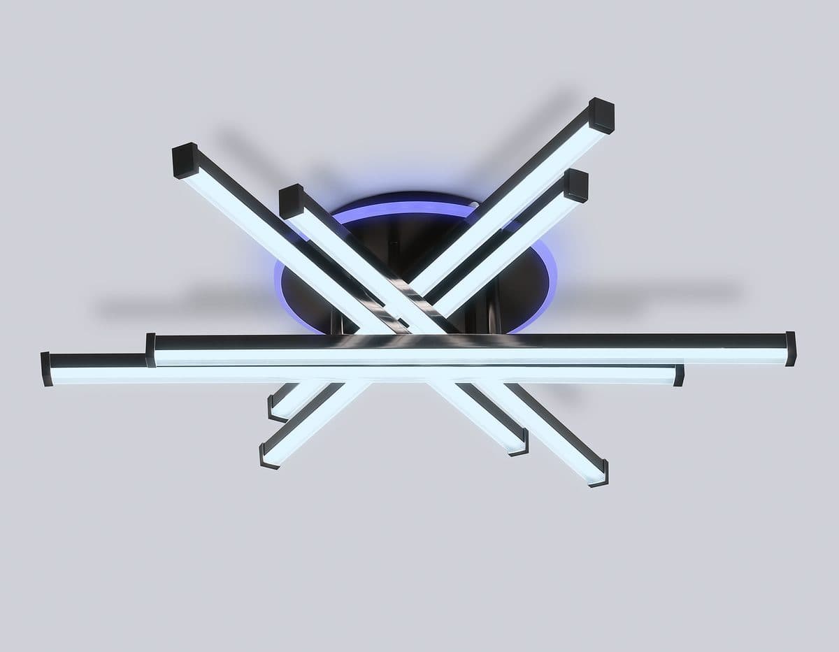 FL6272 BK черный 76W 3000K-6400K+RGB 700*615*135 (ПДУ ИК)