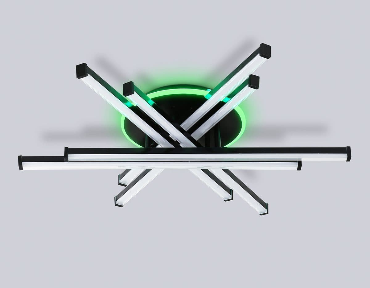 FL6272 BK черный 76W 3000K-6400K+RGB 700*615*135 (ПДУ ИК)