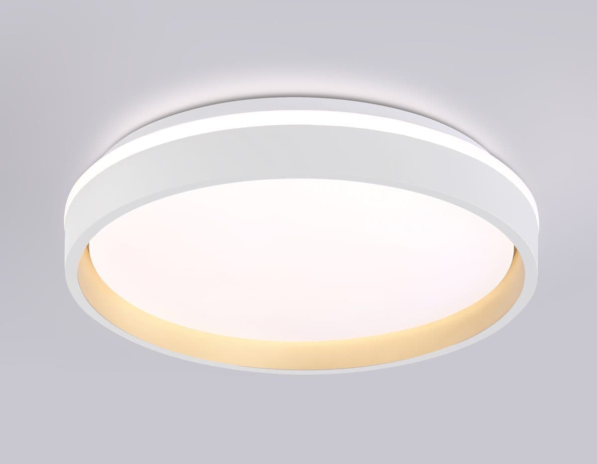 FZ601 WH/GD белый/золото IP20 46W 3000K-6500K+RGB D390*80 (ПДУ ИК)