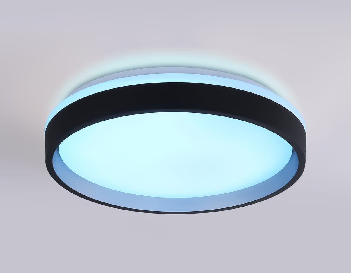 FZ604 BK/GD черный/золото IP20 46W 3000K-6500K+RGB D390*80 (ПДУ ИК)