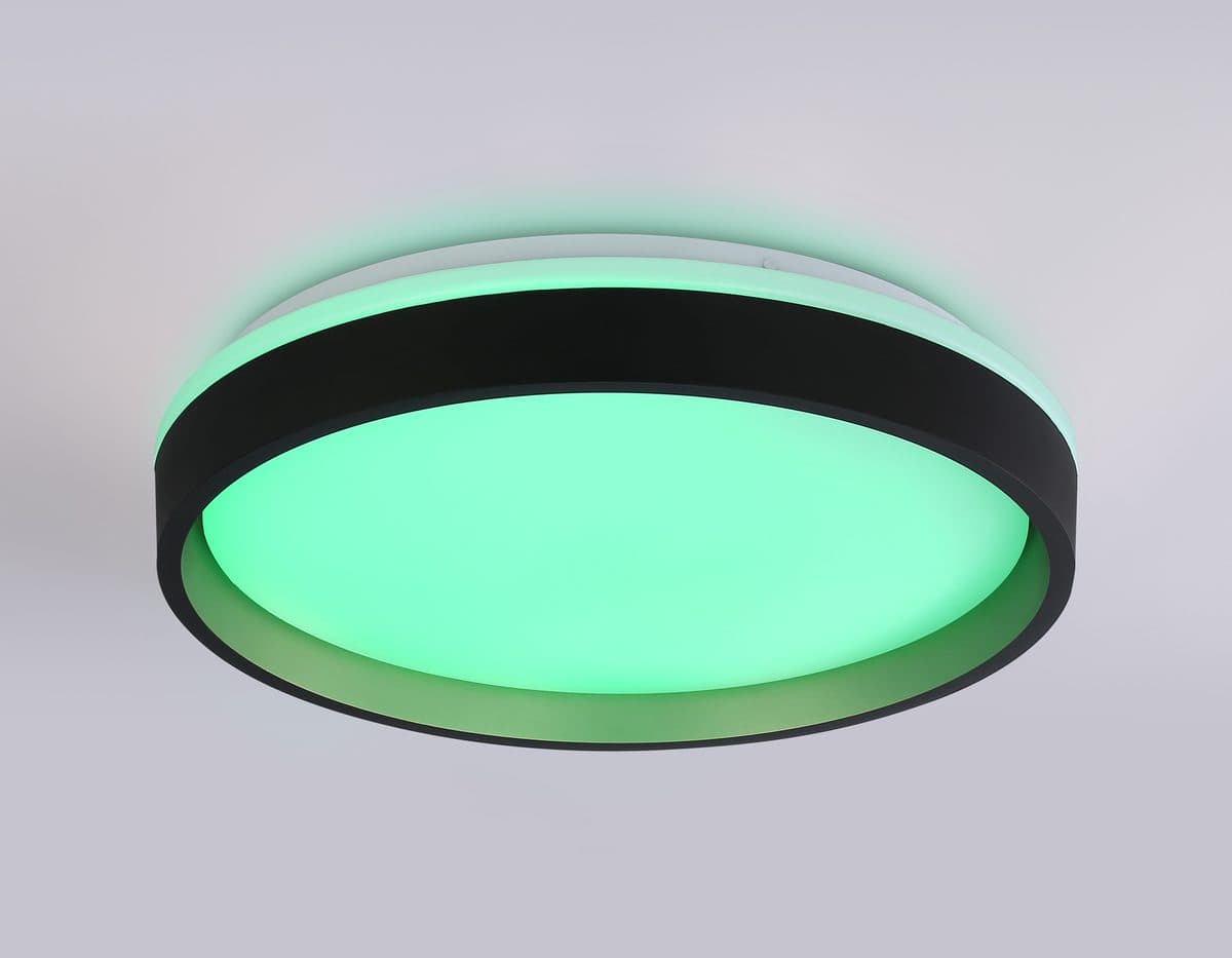 FZ604 BK/GD черный/золото IP20 46W 3000K-6500K+RGB D390*80 (ПДУ ИК)