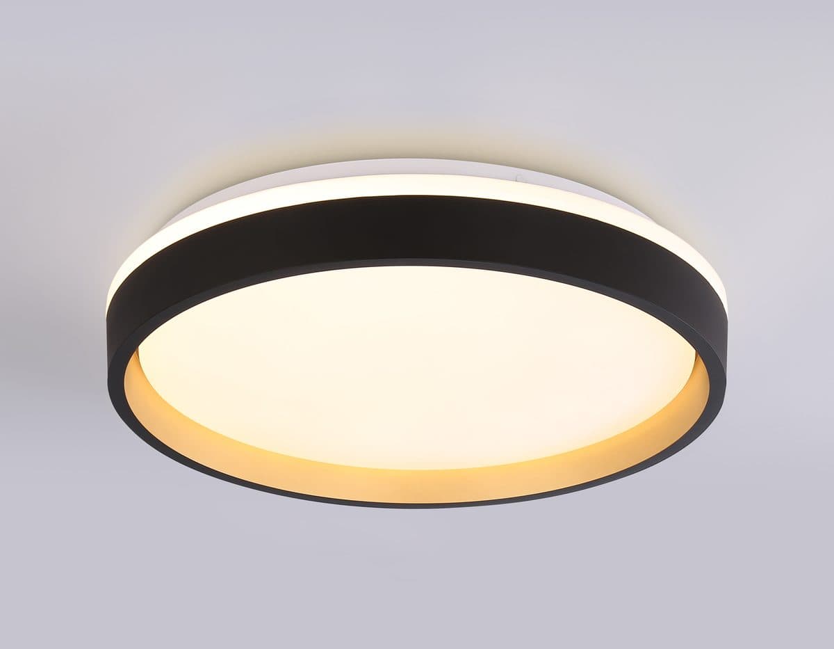 FZ604 BK/GD черный/золото IP20 46W 3000K-6500K+RGB D390*80 (ПДУ ИК)