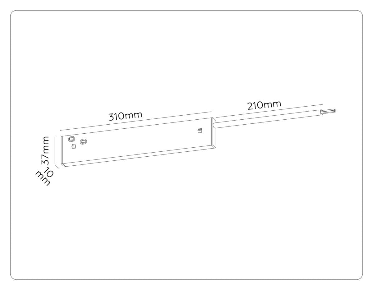 GL2061 BK черный IP20 100W 48V 200*10*37