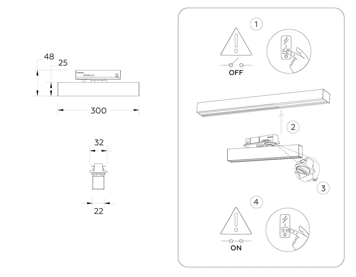 GL6763 WH белый LED 12W 4200K 300*22*48